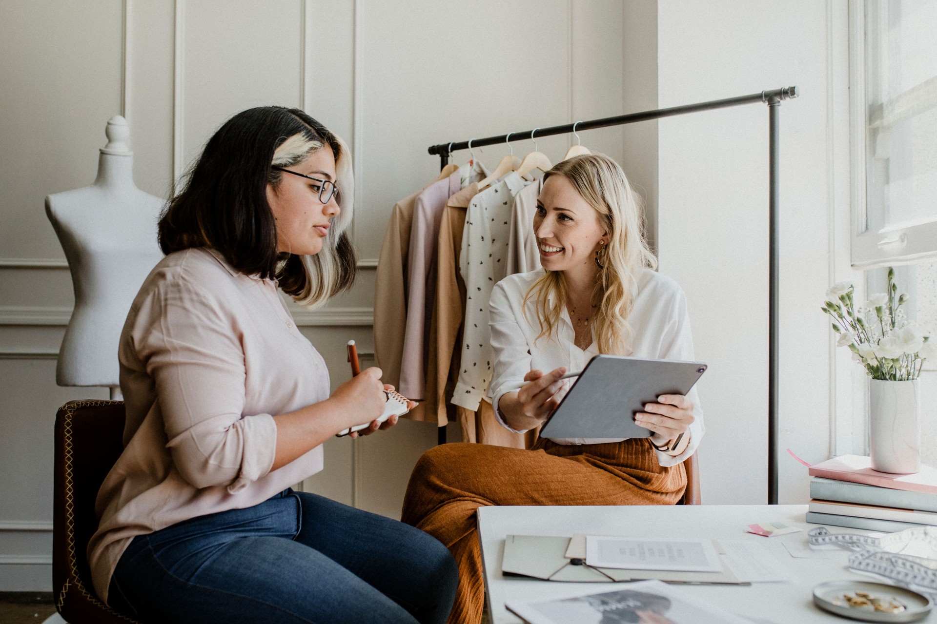 Young female designers in a boutique